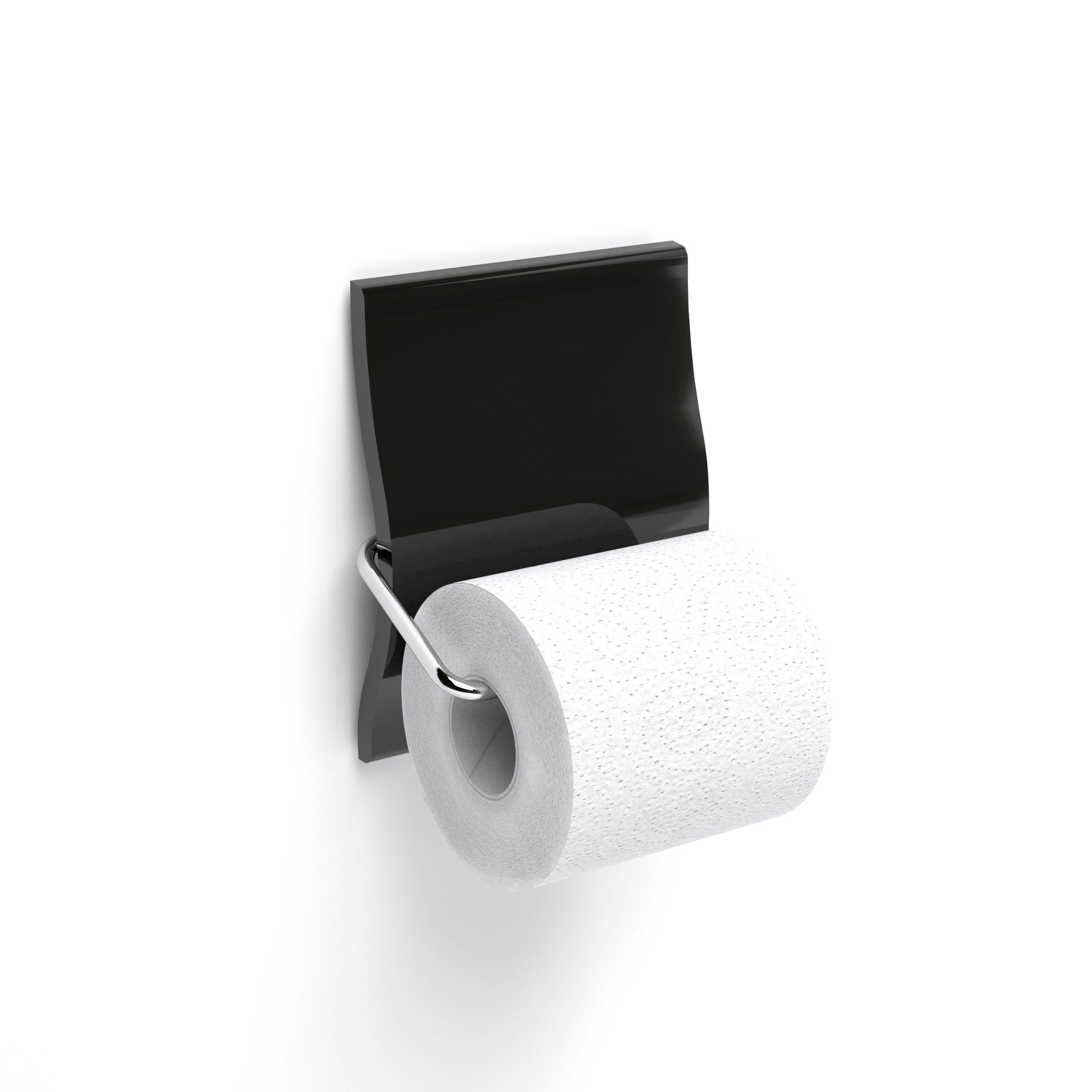 Porte-papier wc noir brillant - Olfa, expert en toilettes